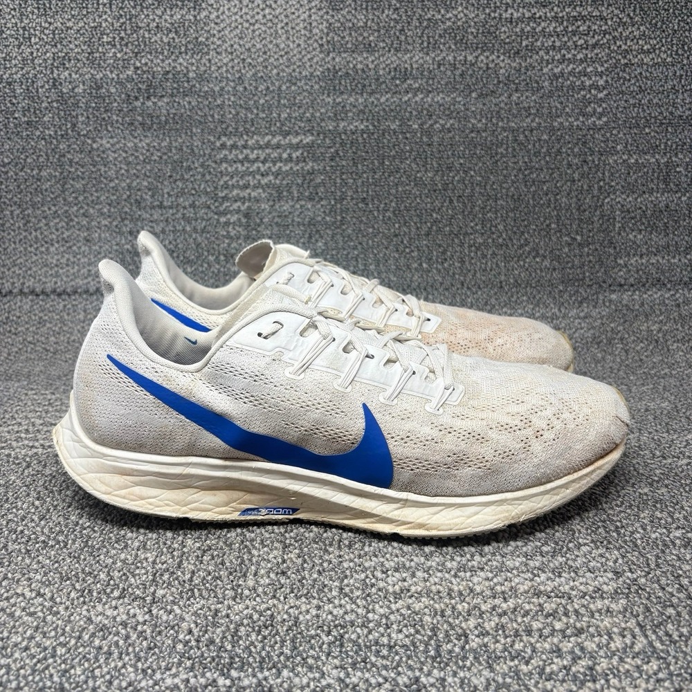 Nike Air Zoom Pegasus 36 AQ2203-005 Mens 14 White Blue Athletic Running Shoes
